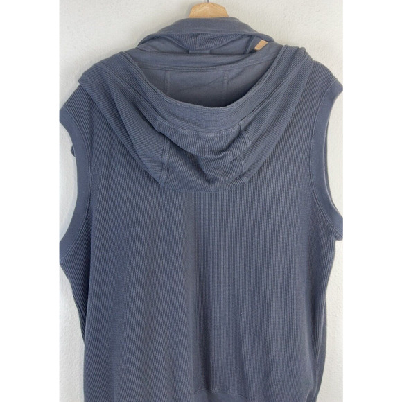 DIESEL MEN'S WAFFLE KNIT GRAY HOODED VEST SIZE L - Picture 6 of 10